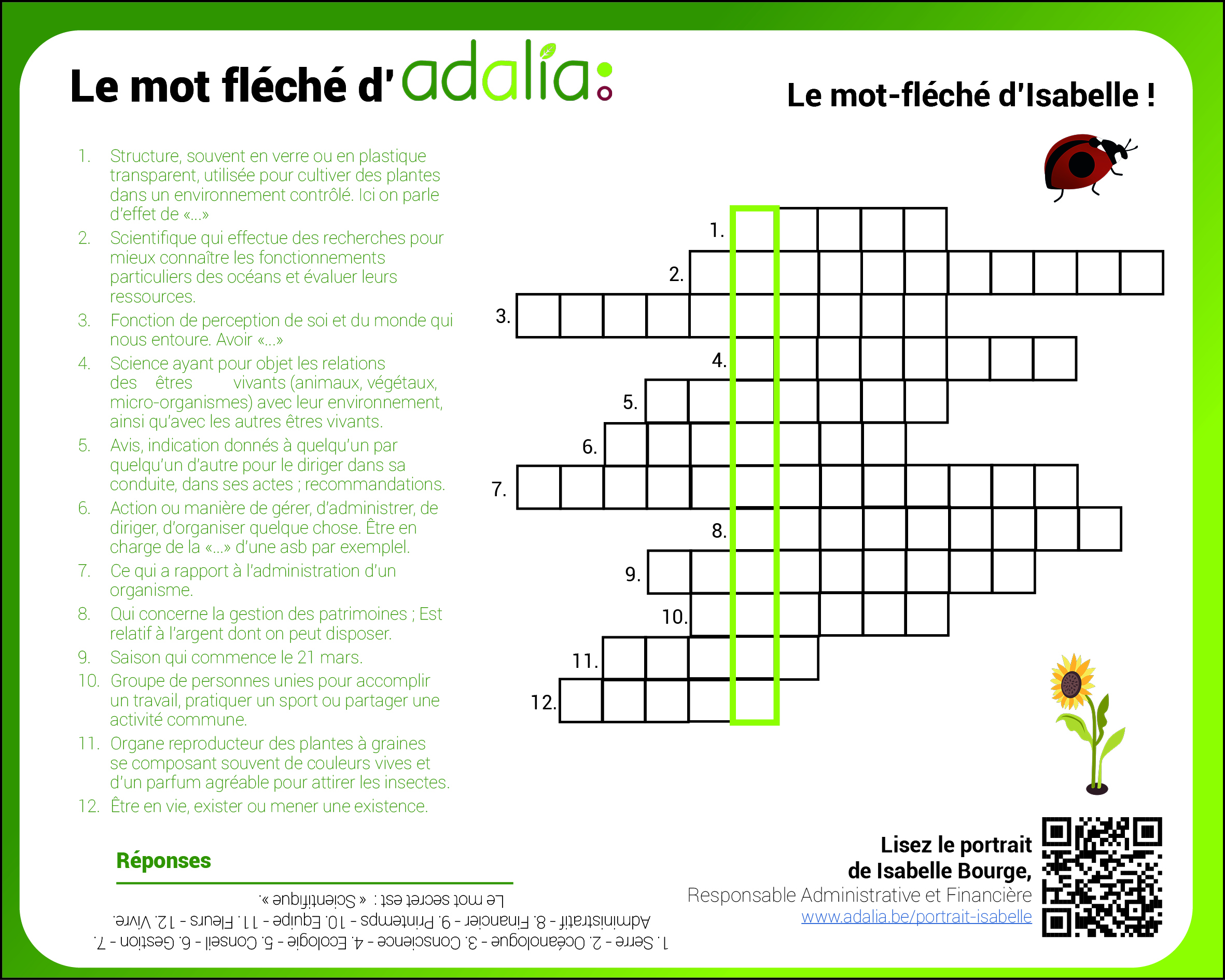Le mot-fléché de Isabelle
