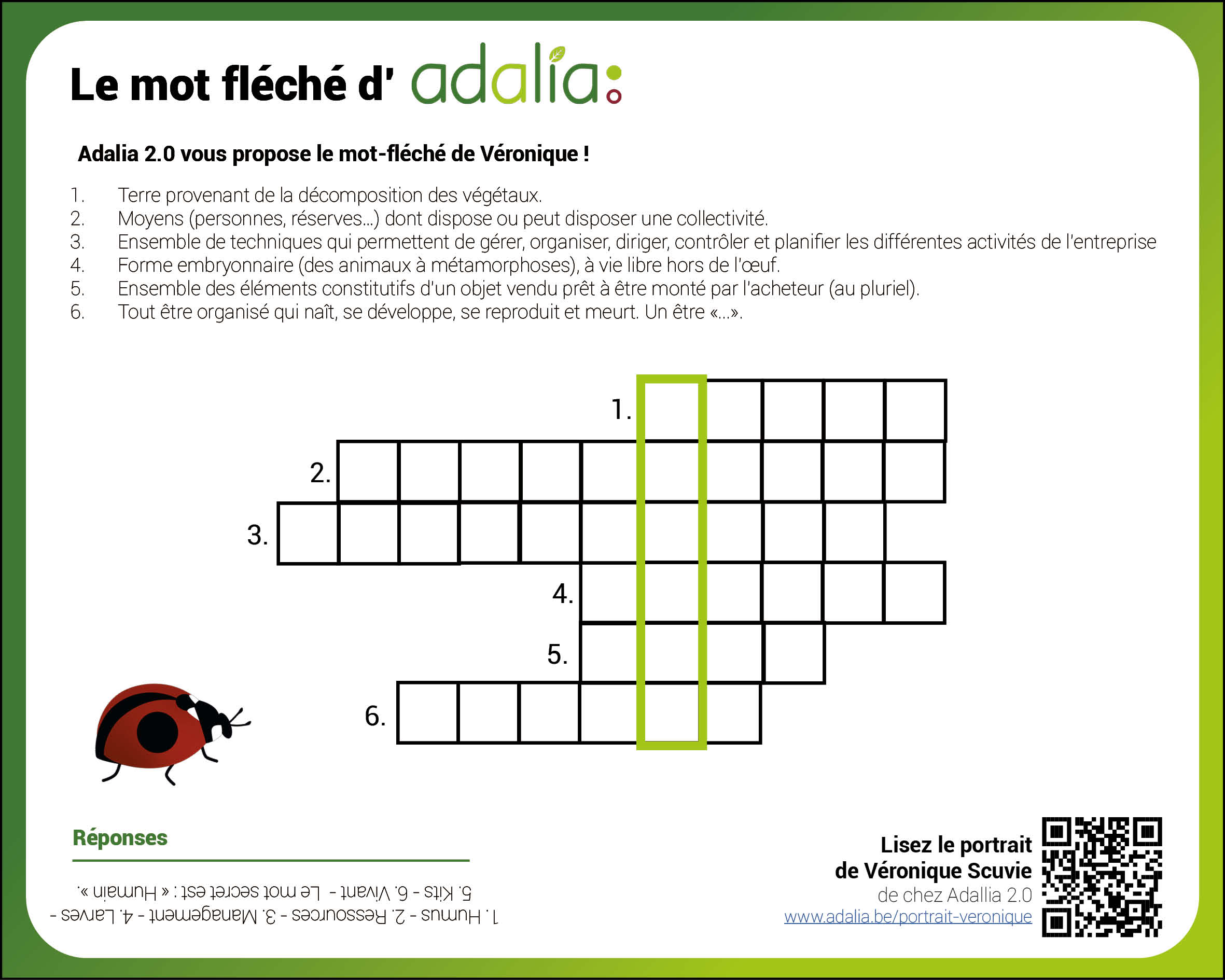 Le mot-fléché de Véronique